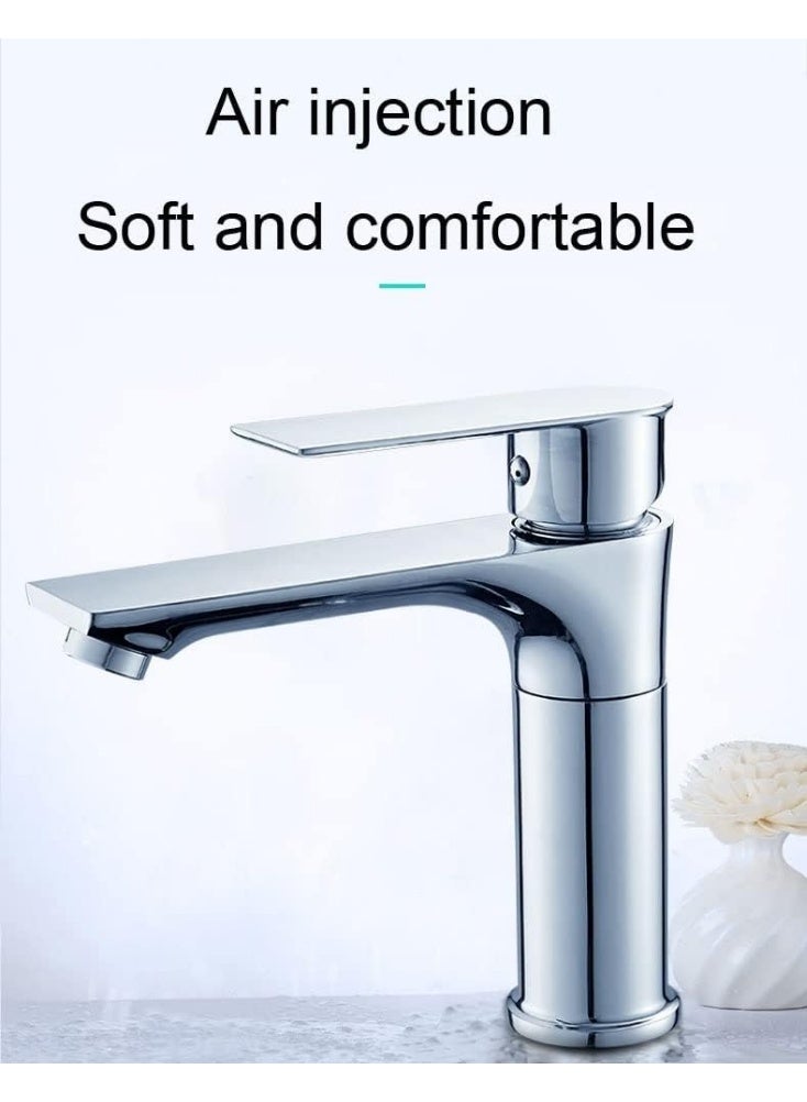 واي دي صنبور حوض حمام عصري بمقبض واحد، خلاط حوض بتصميم شلال، مصنوع من النحاس الصلب، مزود بخرطوشة سيراميك، يُركب على سطح الحوض، ذو فوهة عالية القوس للاستخدام في الحمامات والمغاسل. - Image 4